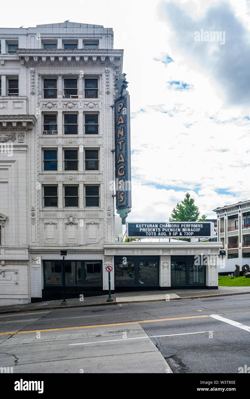 The Pantages Theater in Tacoma, Washington was designed by B. Marcus Priteca. Stock Photo