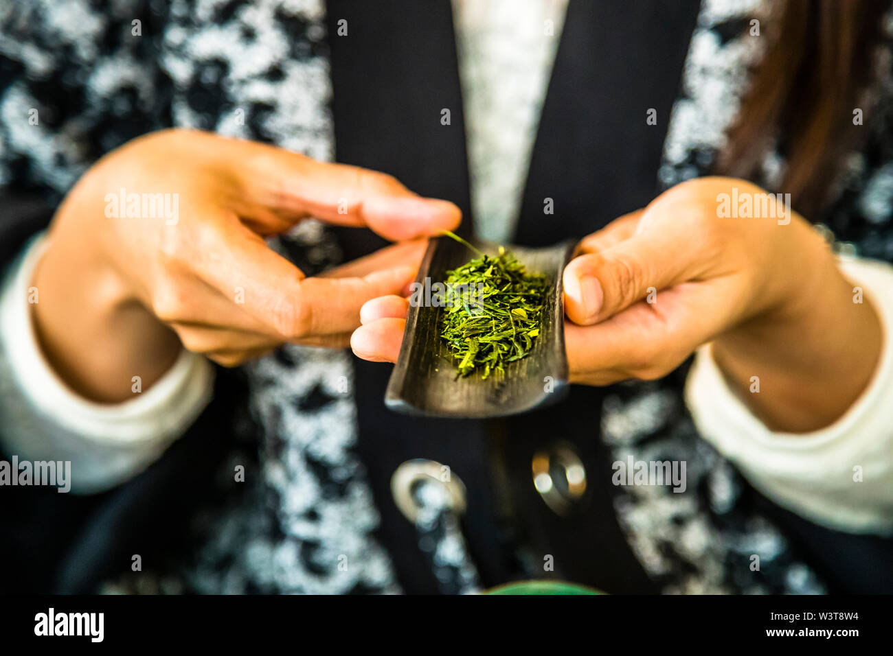 Japanese Green Tea Ceremony in Düsseldorf, Germany Stock Photo
