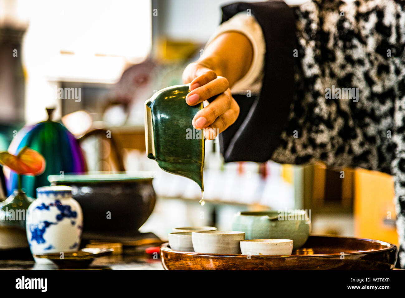 Japanese Green Tea Ceremony in Düsseldorf, Germany Stock Photo