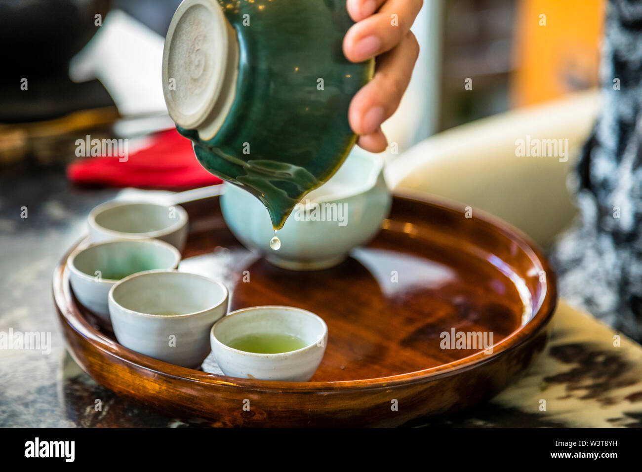 Japanese Green Tea Ceremony in Düsseldorf, Germany Stock Photo