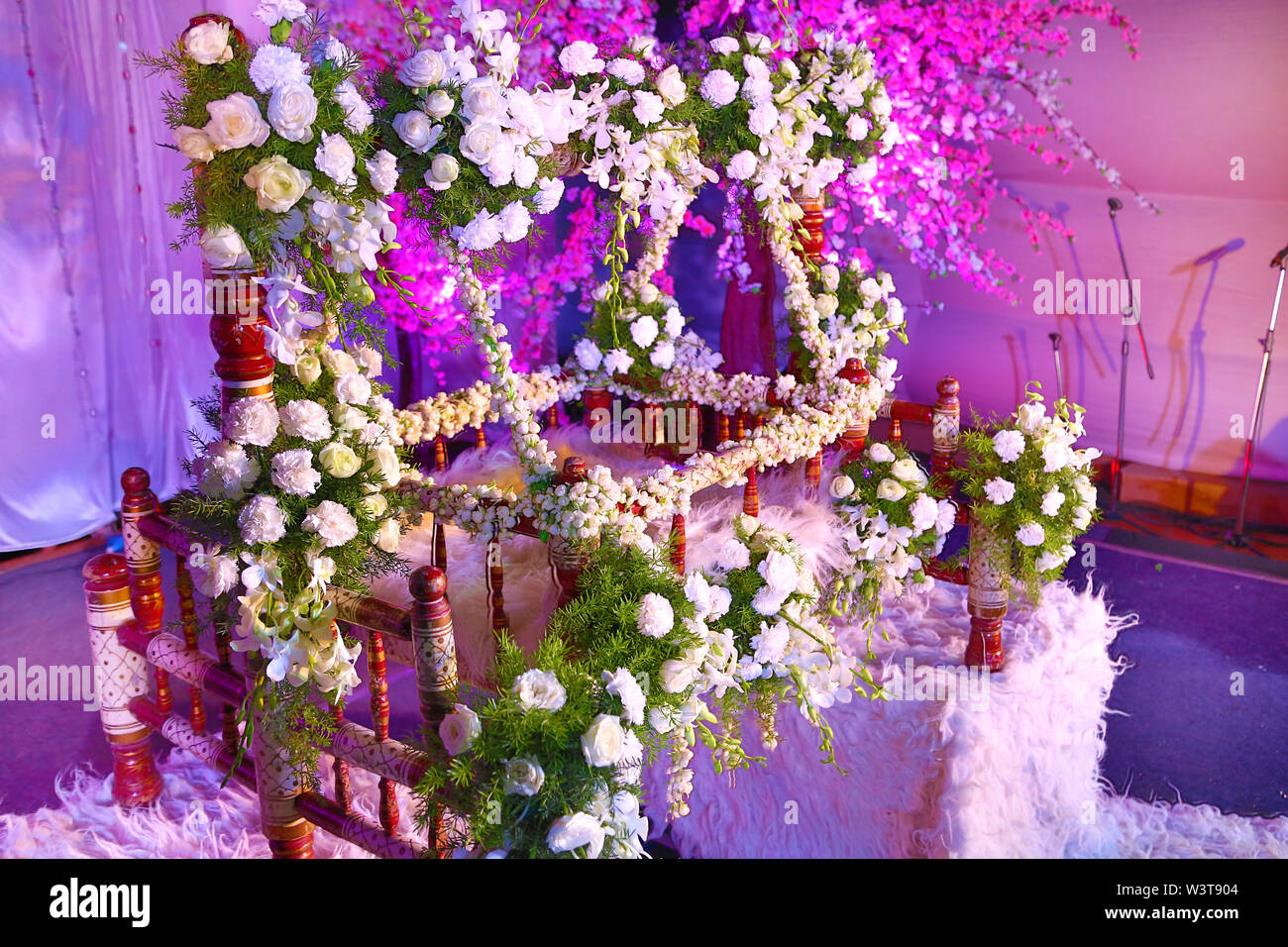 Baby name ceremony very nice flower Decorator Stock Photo