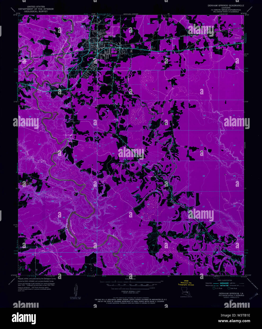 Map of denham springs hires stock photography and images Alamy