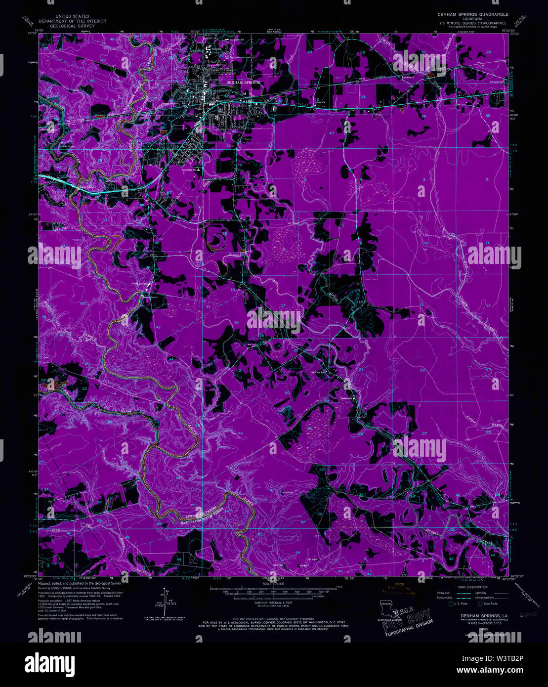 Map of denham springs hires stock photography and images Alamy