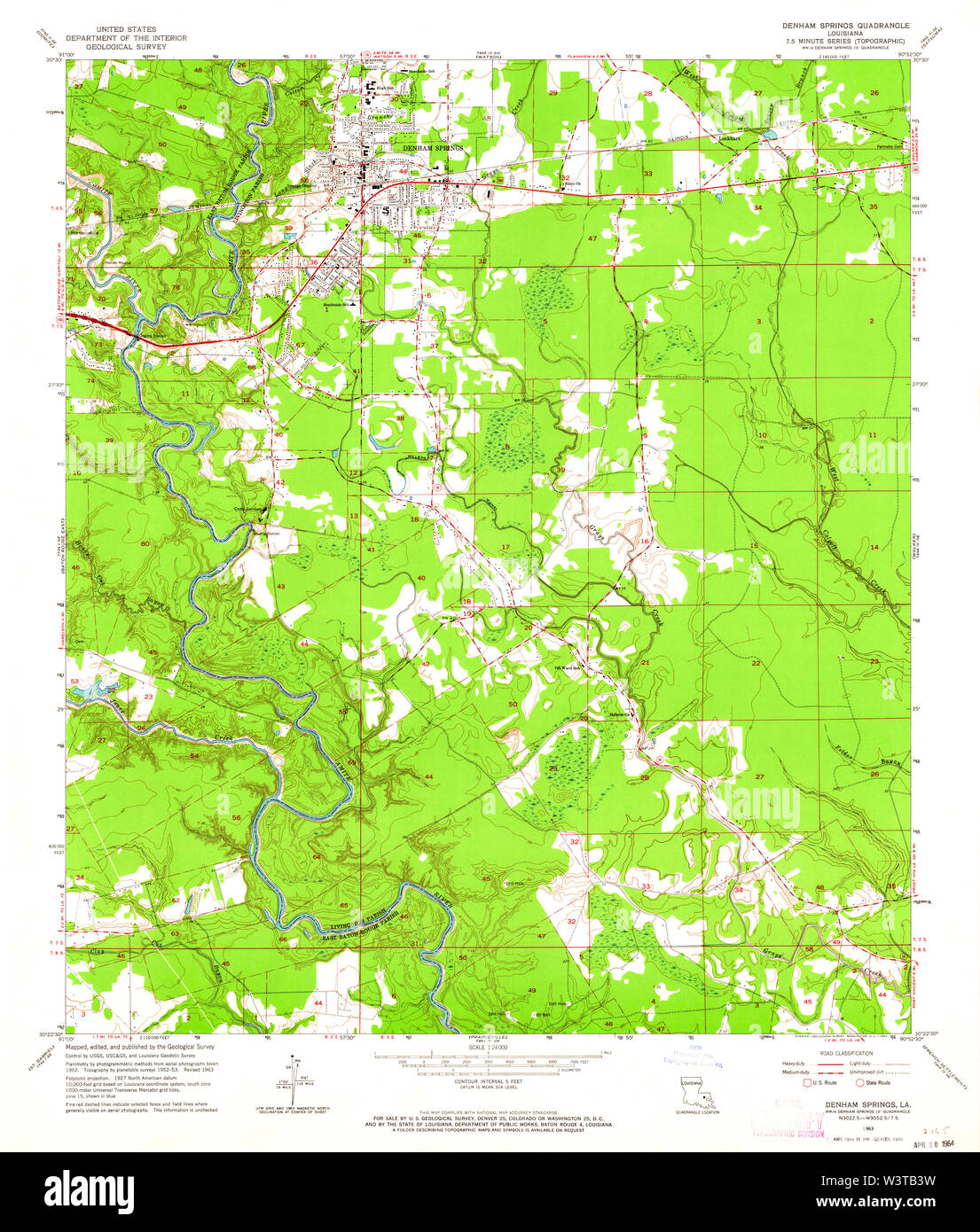 Map of denham springs hires stock photography and images Alamy