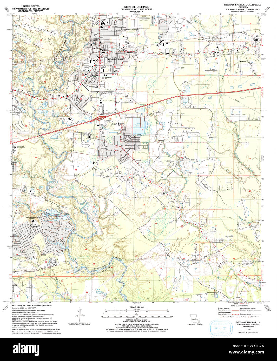 Map of denham springs Cut Out Stock Images & Pictures Alamy