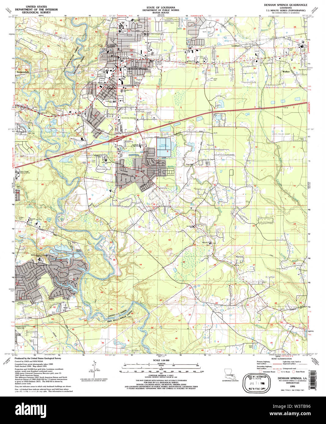 Map of denham springs hires stock photography and images Alamy
