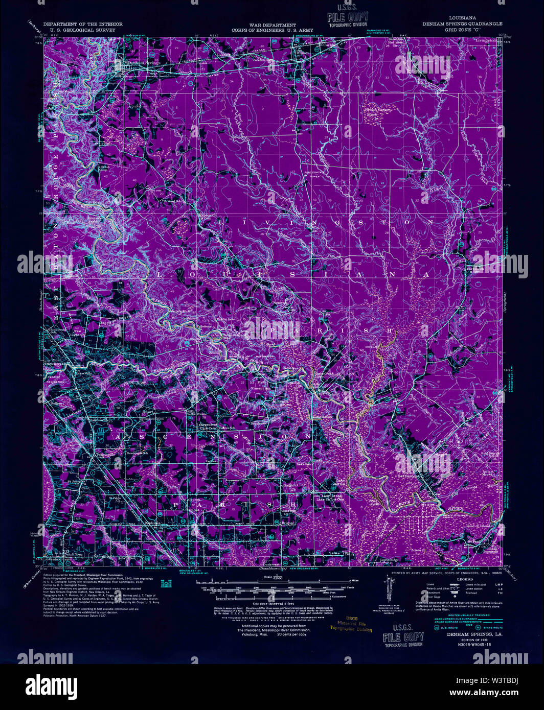 Map of denham springs hires stock photography and images Alamy