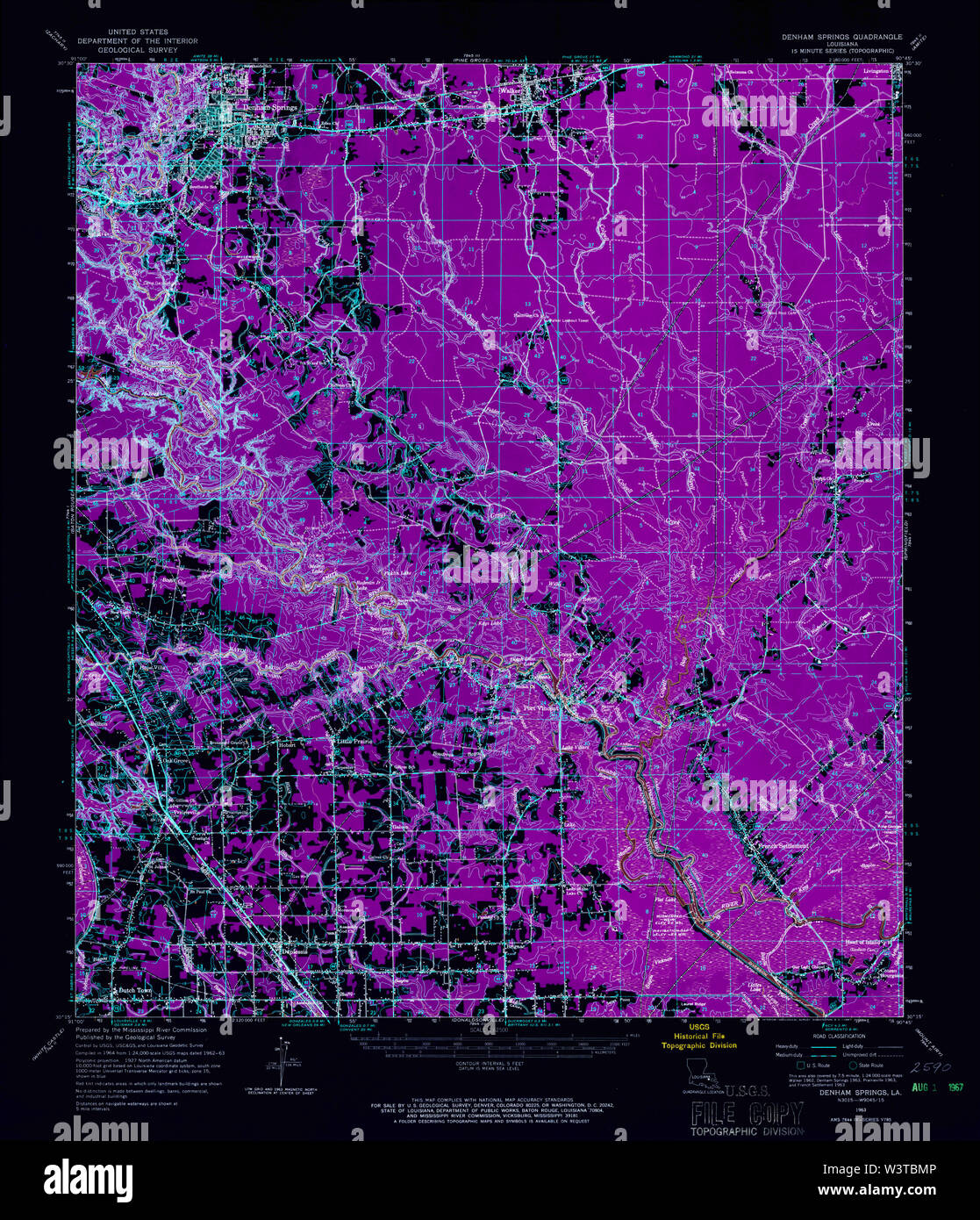 Map of denham springs hires stock photography and images Alamy