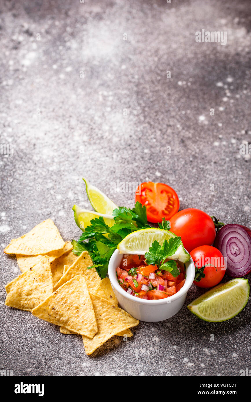Traditional mexican tomato salsa sauce Stock Photo