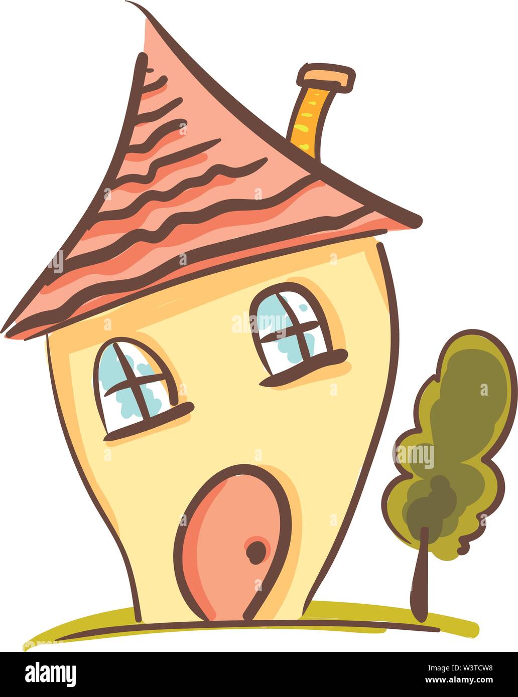 A yellow cartoon of a house beside a tree, vector, color drawing or illustration Stock Vector Image & Art - Alamy A yellow cartoon of a house beside a tree, vector, color drawing or illustration Stock Vector Image & Art - Alamy