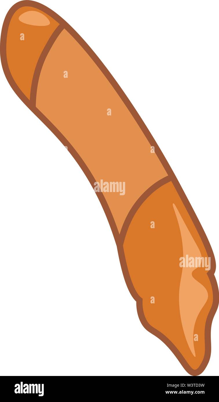 An orange color crayon, vector, color drawing or illustration. Stock Vector