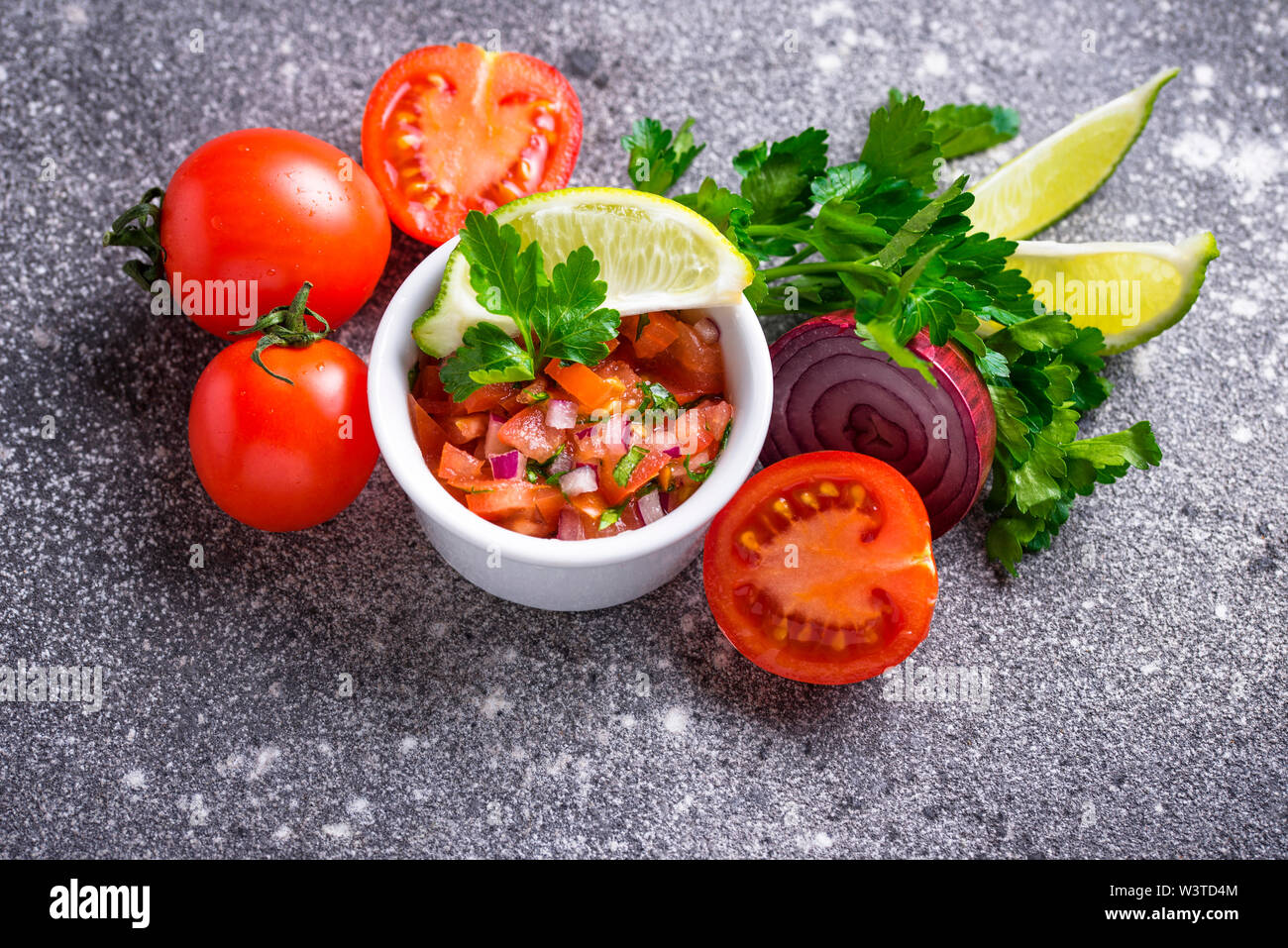 Traditional mexican tomato salsa sauce Stock Photo