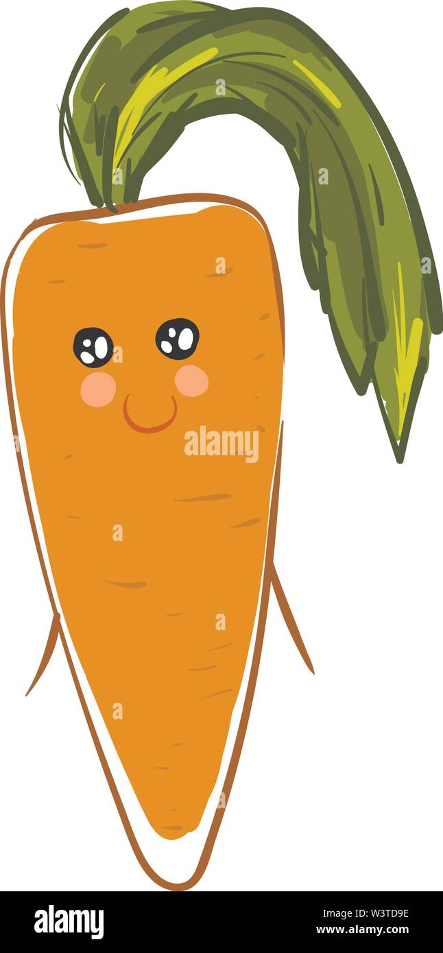 A cartoon of a cute orange carrot with eyes sparkling, vector, color drawing  or illustration Stock Vector Image & Art - Alamy