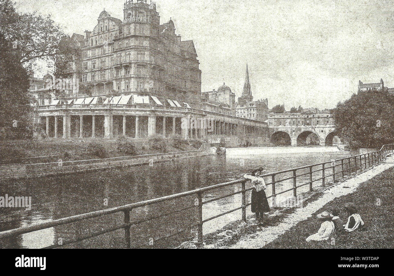 Bath the empire hotel and bridge Stock Photo Alamy