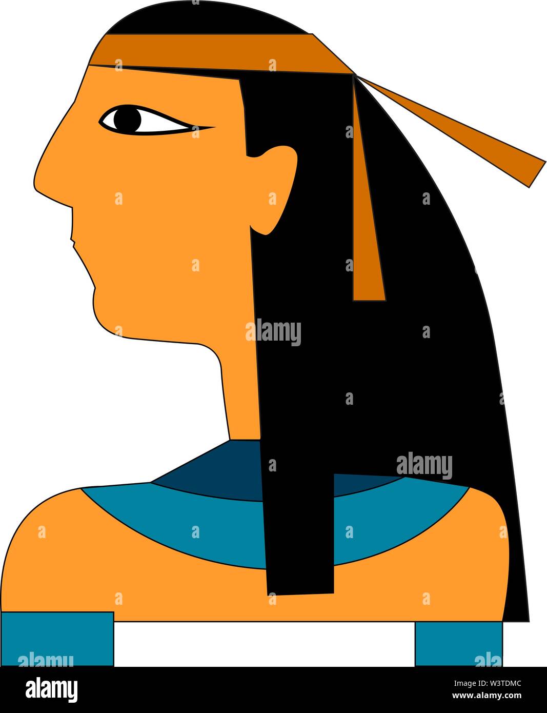 An Egyptian man with a traditional Egyptian clothing, vector, color drawing or illustration. Stock Vector