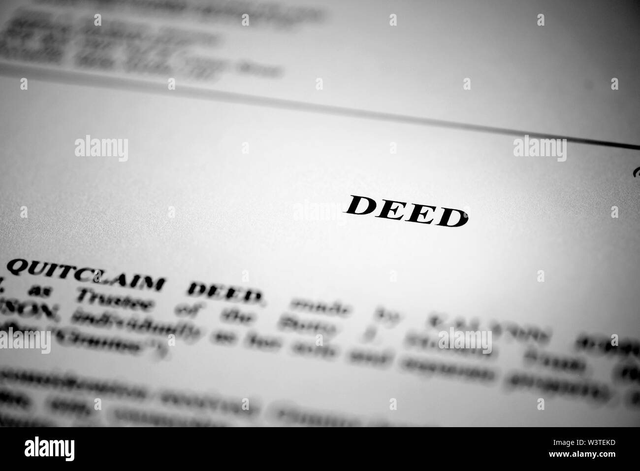 Property transfer document Black and White Stock Photos Images Alamy