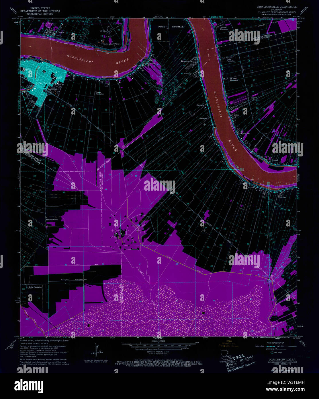 Donaldsonville louisiana map hires stock photography and images Alamy