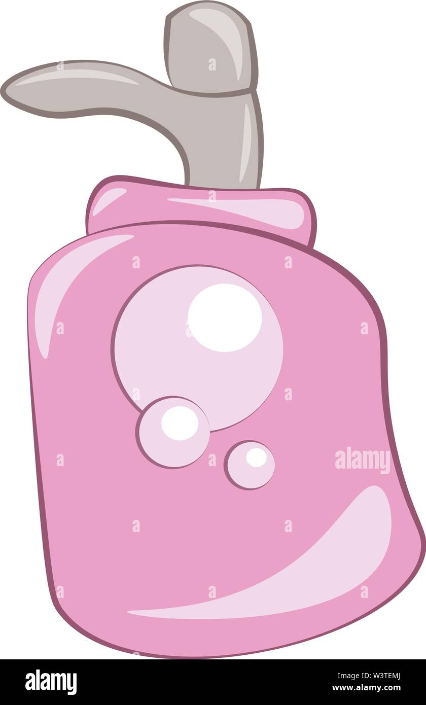 A liquid soap in a purple bottle, vector, color drawing or illustration