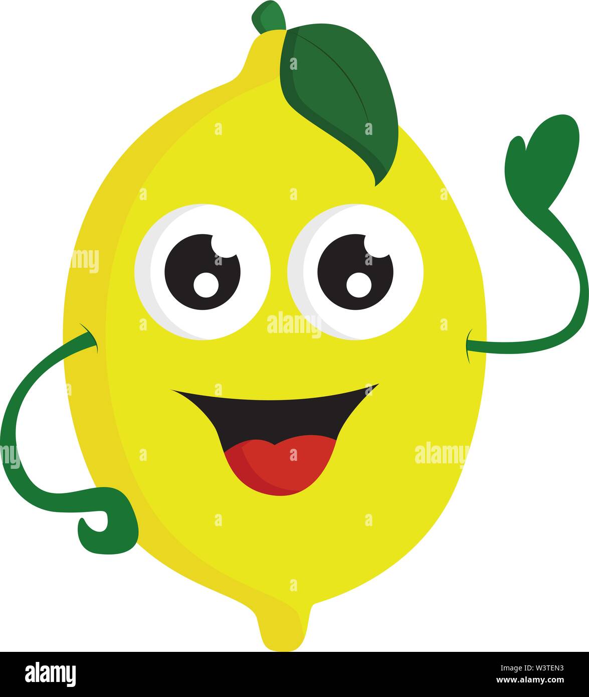 A cartoon of a happy yellow lemon with cute eyes, vector, color drawing or  illustration Stock Vector Image & Art - Alamy
