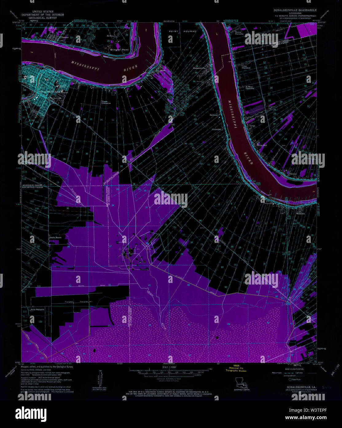 Map of donaldsonville hires stock photography and images Alamy