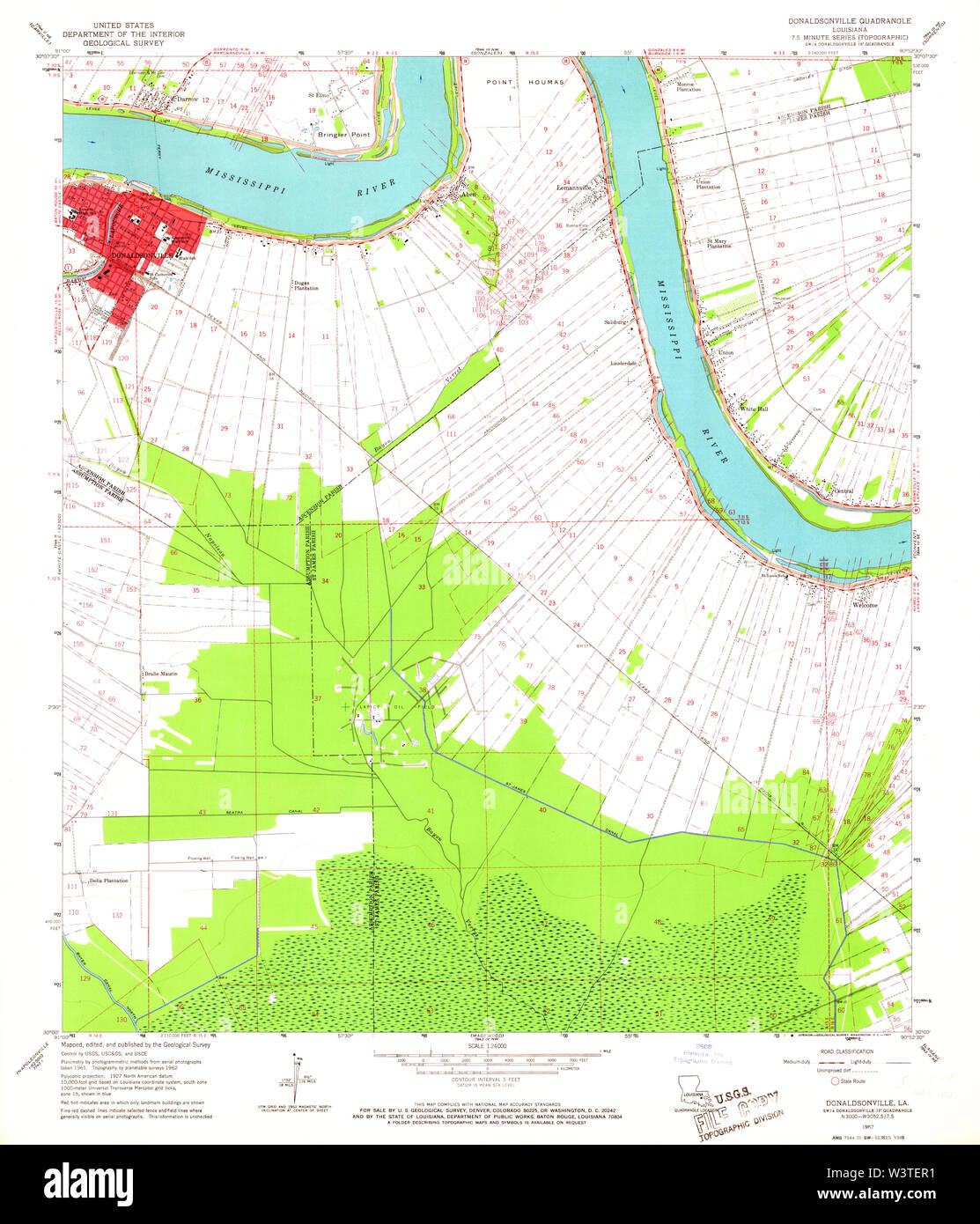 Donaldsonville louisiana map hires stock photography and images Alamy