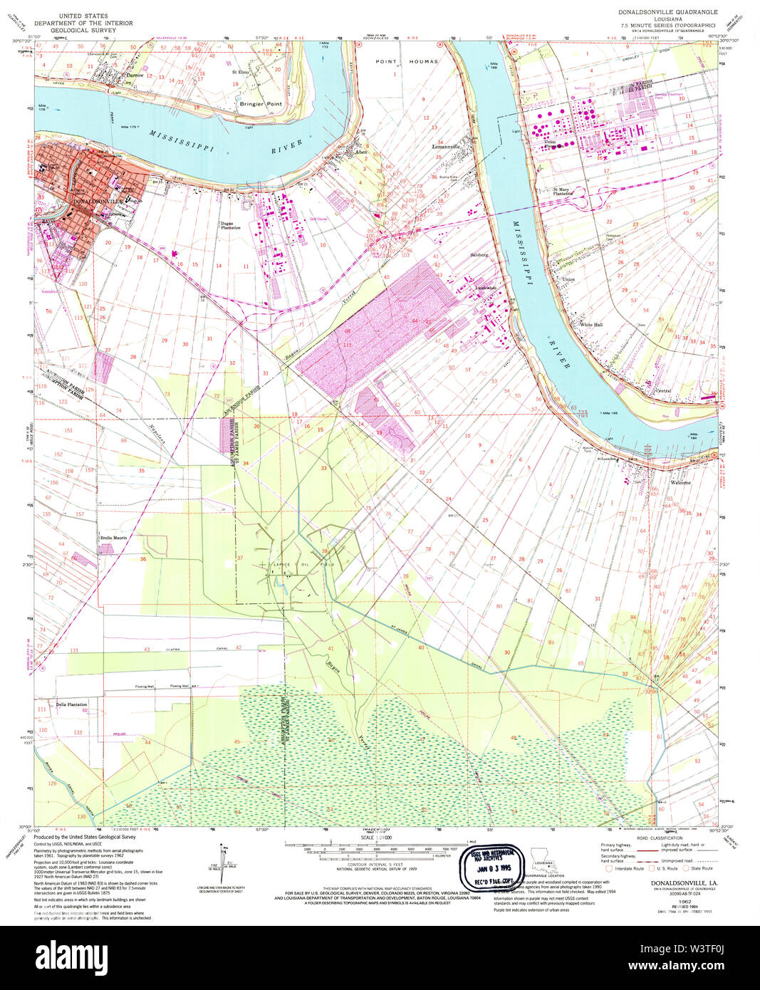 Map of donaldsonville hires stock photography and images Alamy