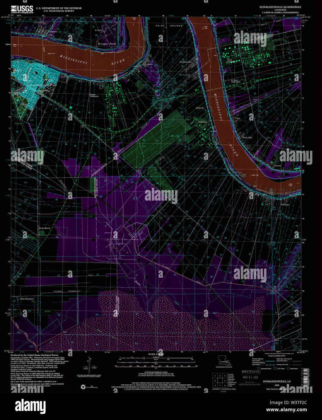 Donaldsonville louisiana map hires stock photography and images Alamy