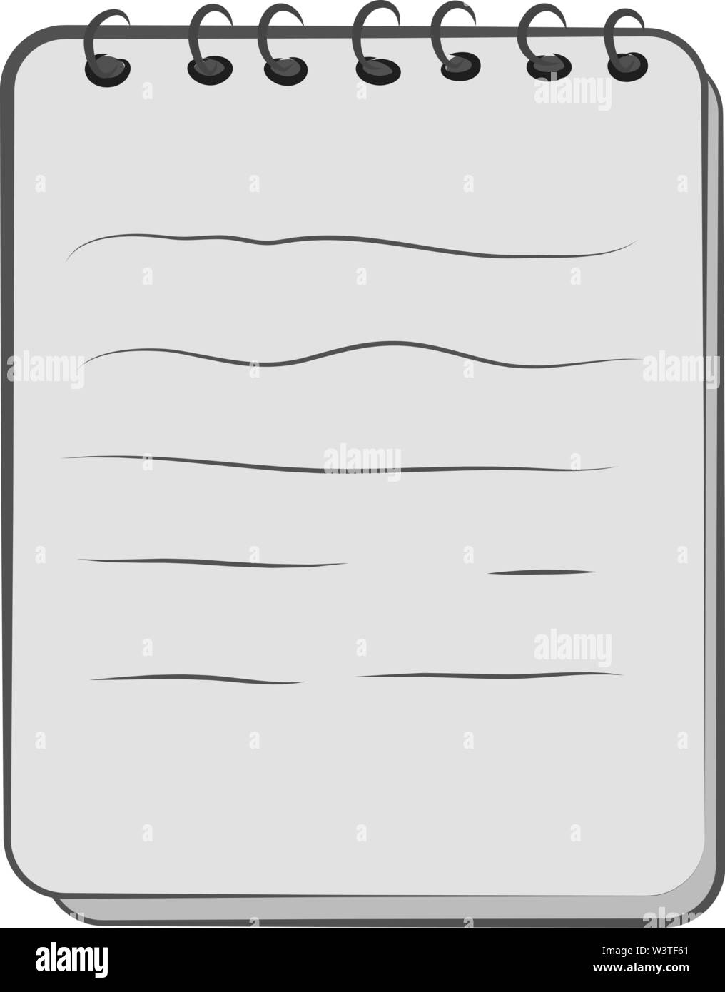 A cartoon of a spiral notebook, vector, color drawing or illustration