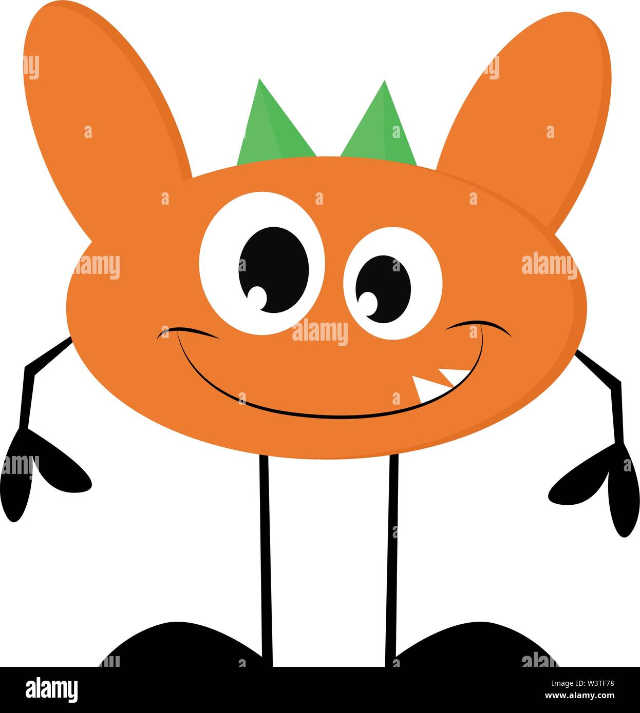 An orange monster with big ears, 2 green horns and 2 sharp teeth, vector, color drawing or illustration Stock Vector Image & Art - Alamy An orange monster with big ears, 2 green horns and 2 sharp teeth, vector, color drawing or illustration Stock Vector Image & Art - Alamy