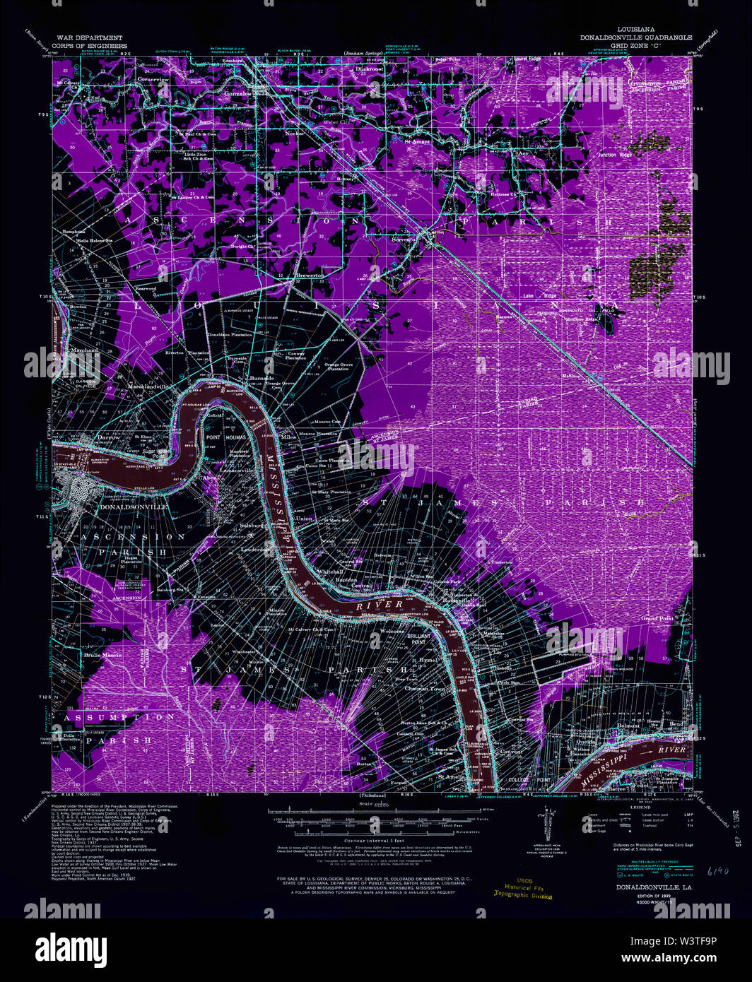 Donaldsonville louisiana map hires stock photography and images Alamy