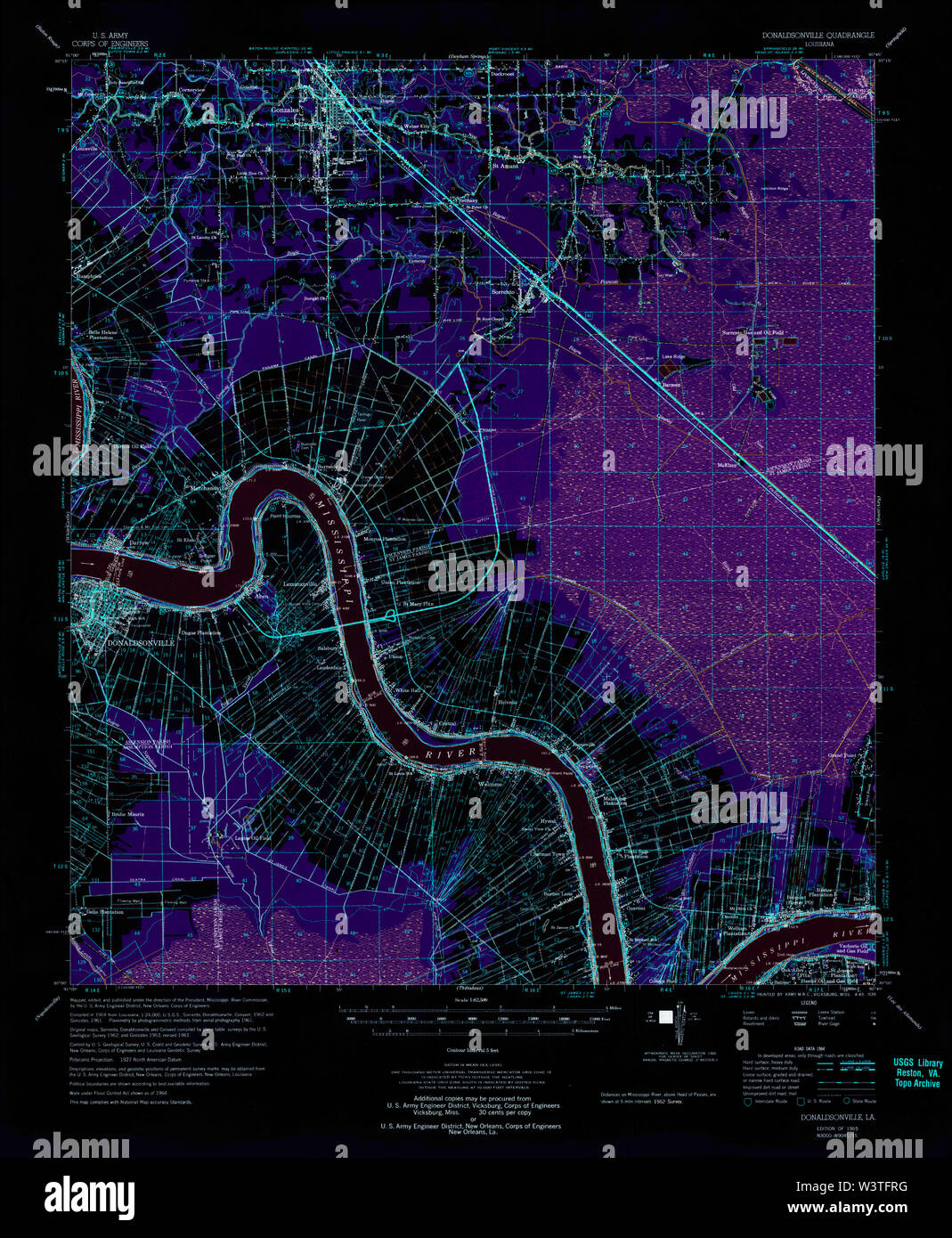 Donaldsonville louisiana map hires stock photography and images Alamy