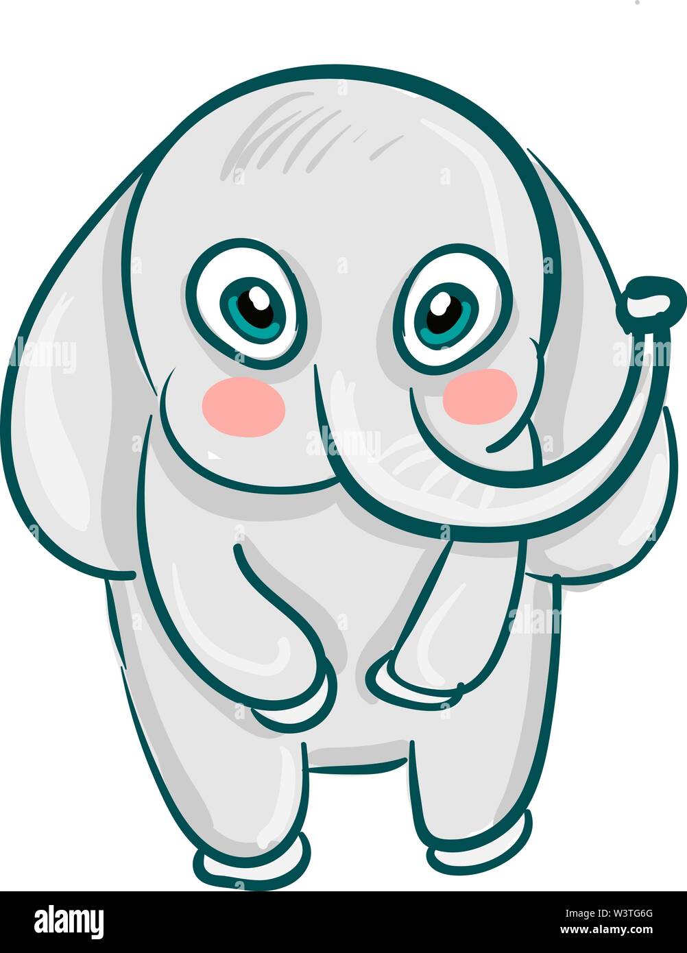A Cute Small Baby Elephant Which Is Shy Vector Color Drawing Or Illustration Stock Vector Art Illustration Vector Image 260539064 Alamy