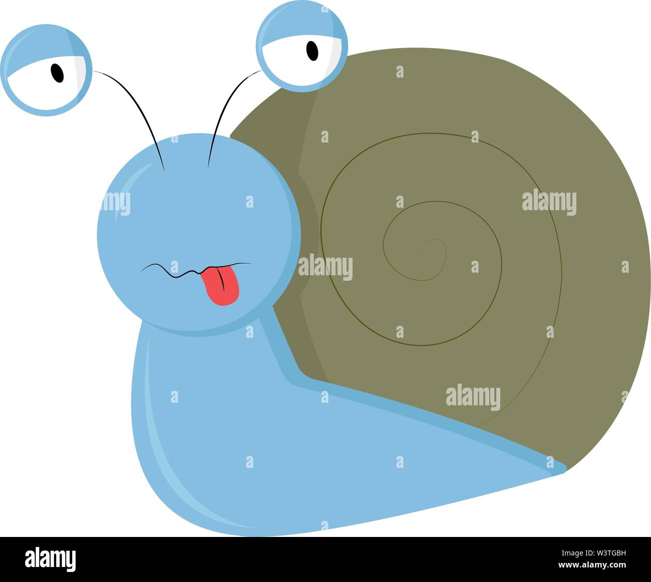 A very cute snail in blue color, vector, color drawing or illustration Stock Vector Image & Art