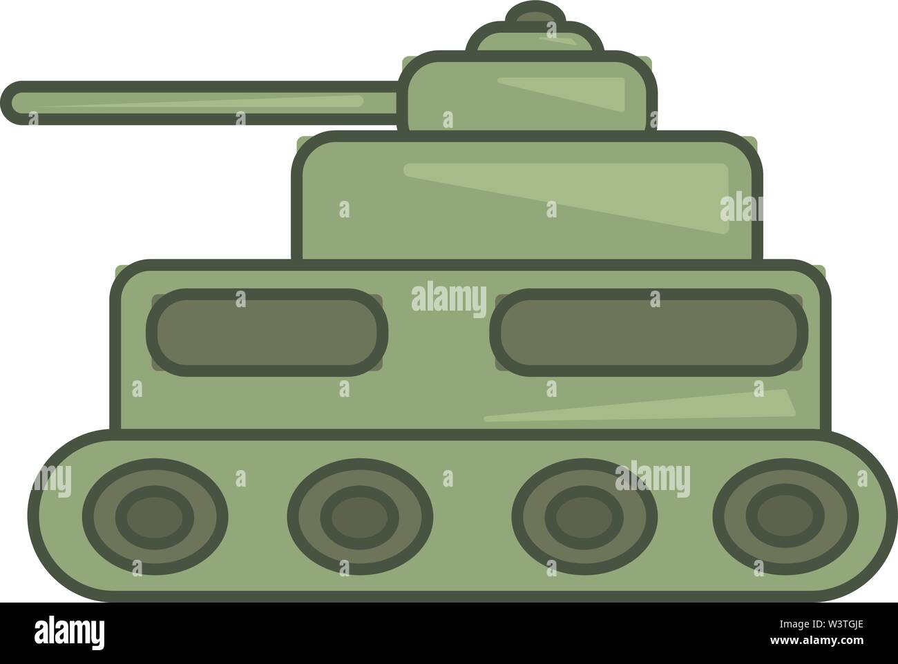 A green tank which is armed and ready for fight, vector, color drawing or  illustration Stock Vector Image & Art - Alamy