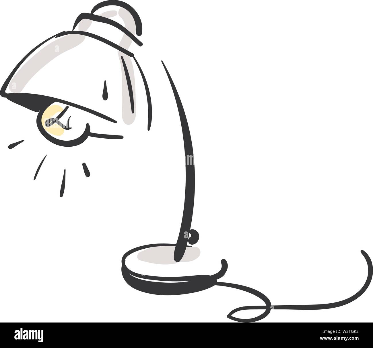 a sketch of a table lamp glowing vector color drawing or illustration W3TGK3