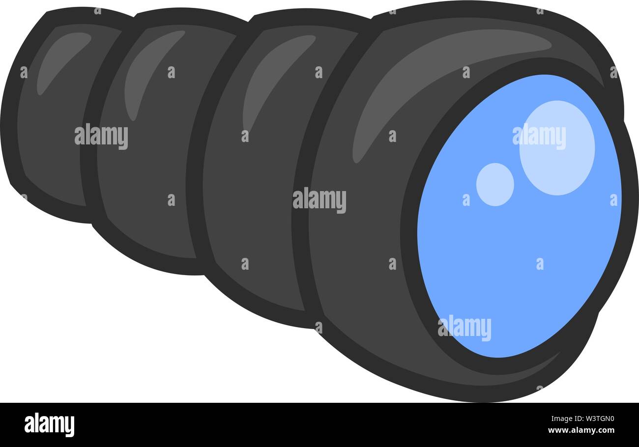 A long telescope with blue lenses, vector, color drawing or