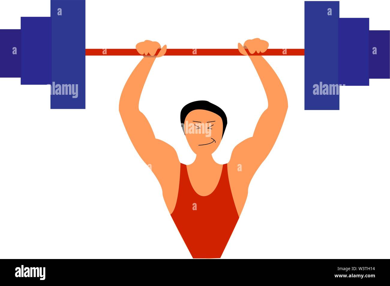Sportsman lifting a heavy weight, vector, color drawing or illustration Stock Vector Image & Art