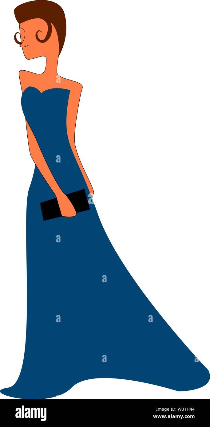 blue dress illustration Navy blue slit dress drawing #fyp #art #artist #foryoupage #drawing #fyp