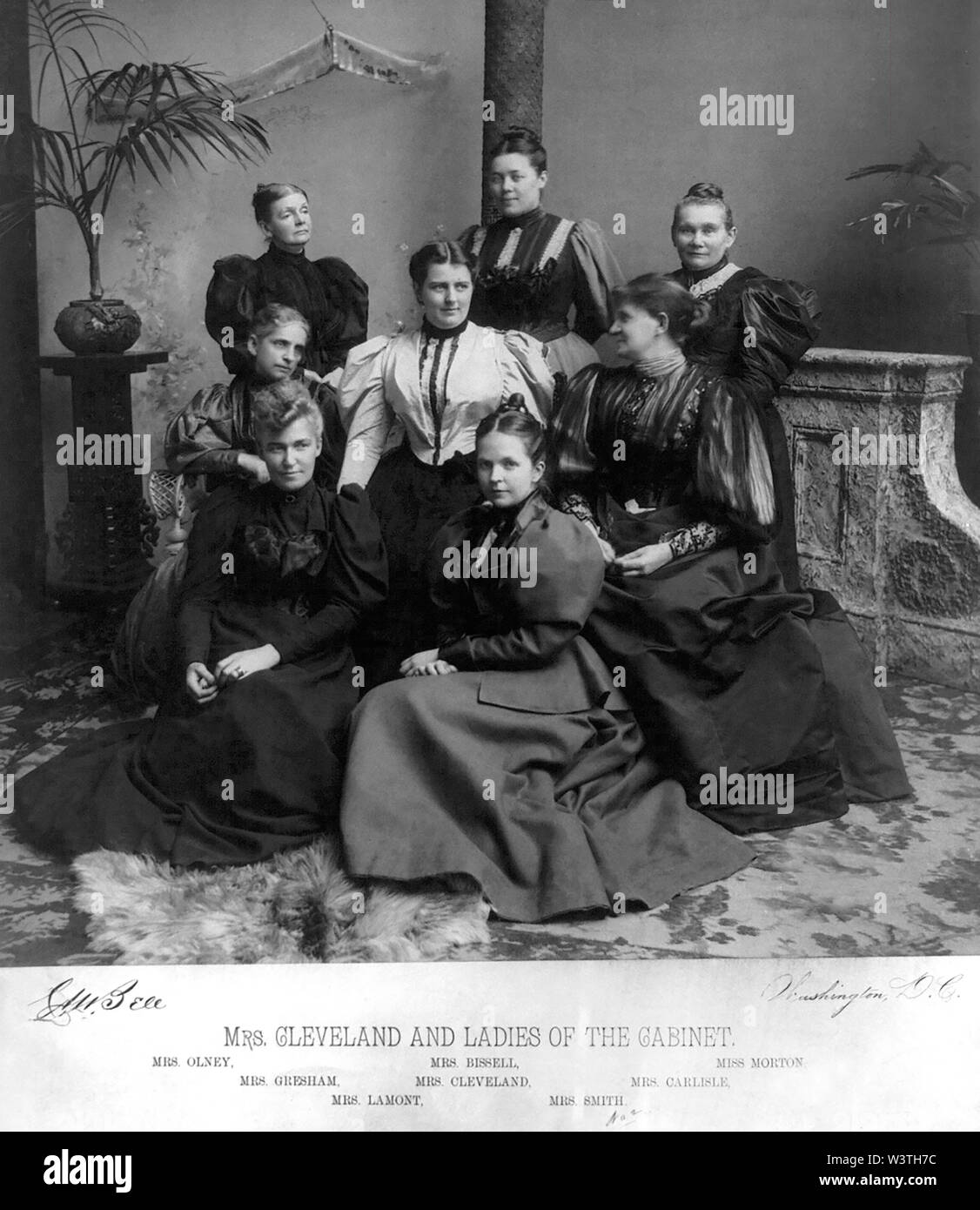 Mrs. Cleveland and Ladies of the Cabinet, Photograph by Charles Milton Bell, Washington DC, USA, 1894 Stock Photo