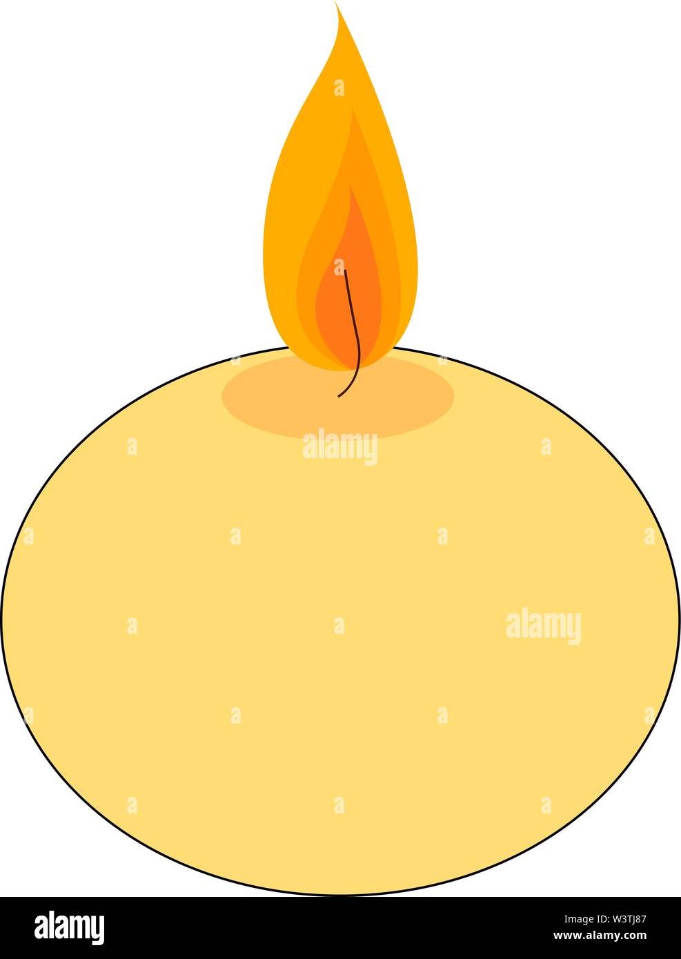 Round candle, illustration, vector on white background Stock Vector
