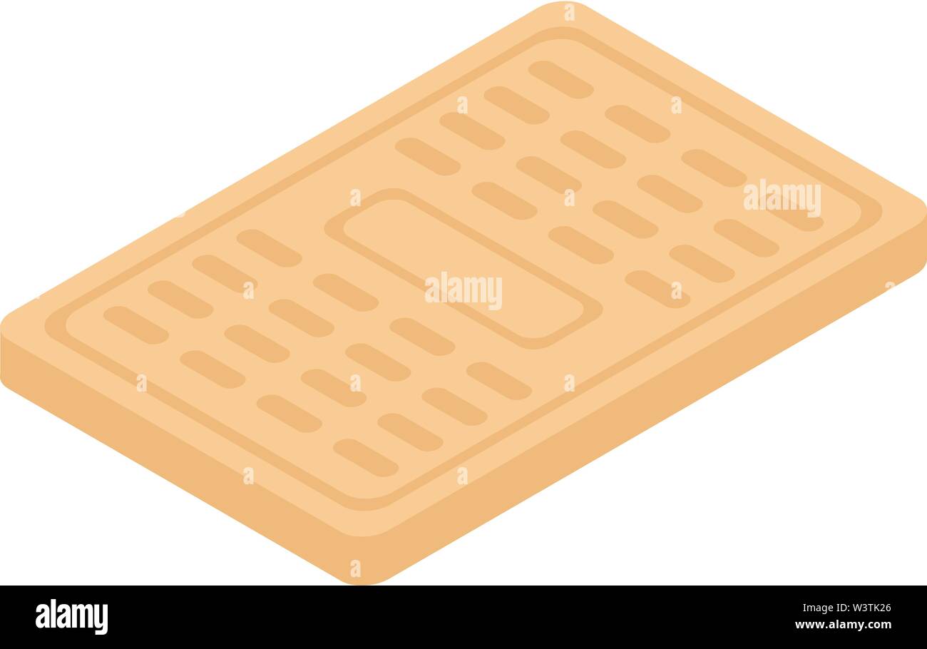 Cracker biscuit icon, isometric style Stock Vector