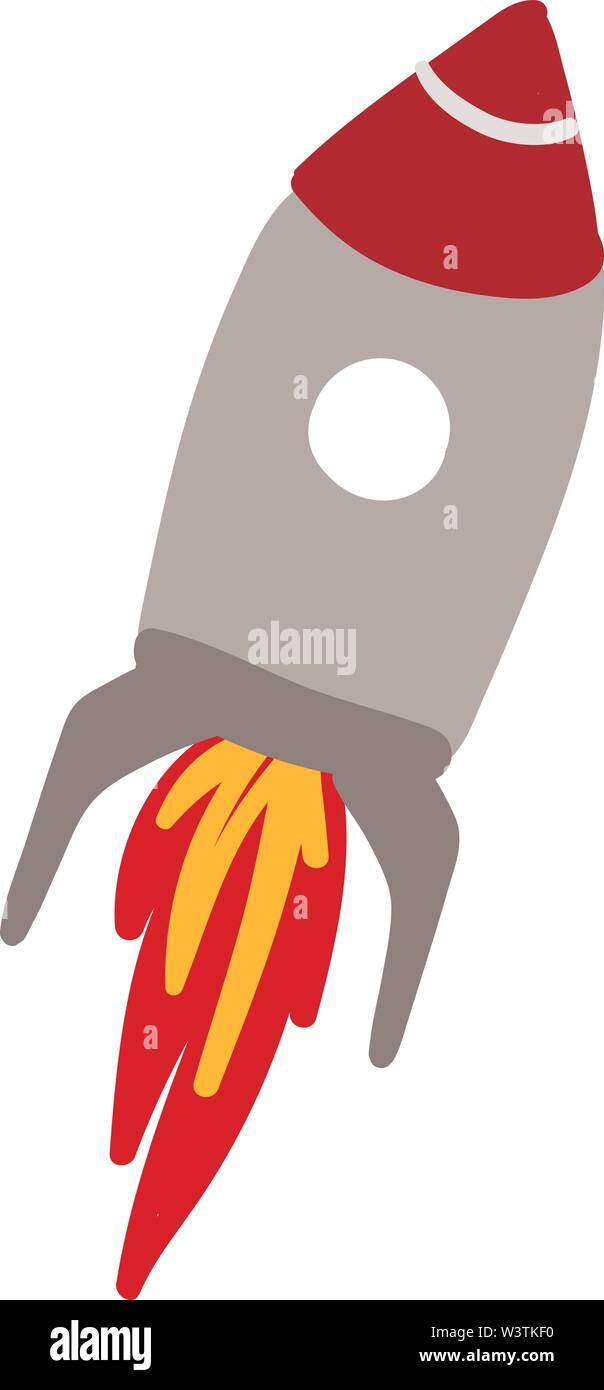 Flying rocket, illustration, vector on white background Stock Vector ...