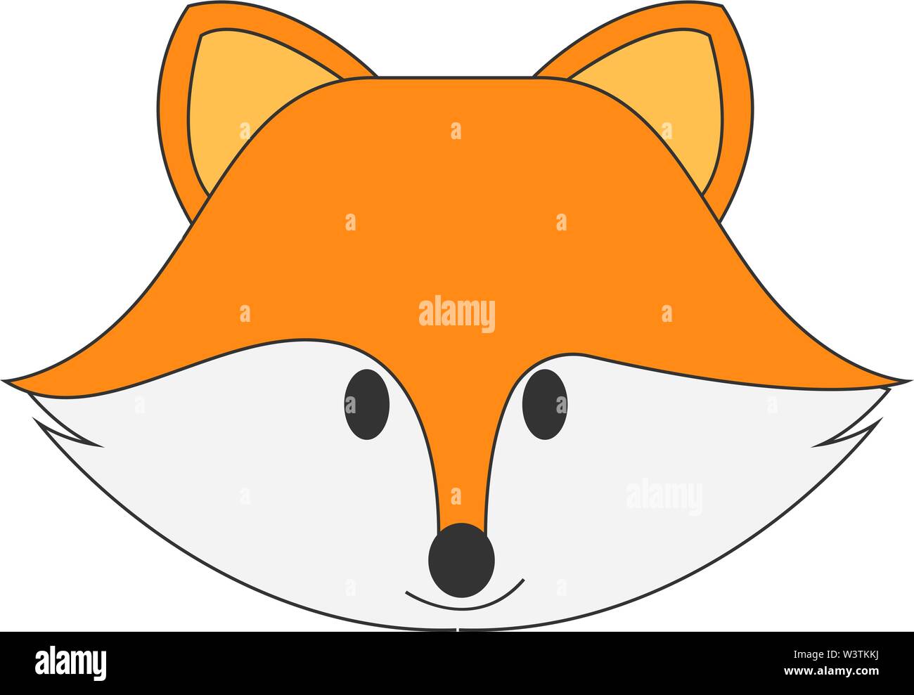 Adorable little fox, illustration, vector on white background. Stock Vector