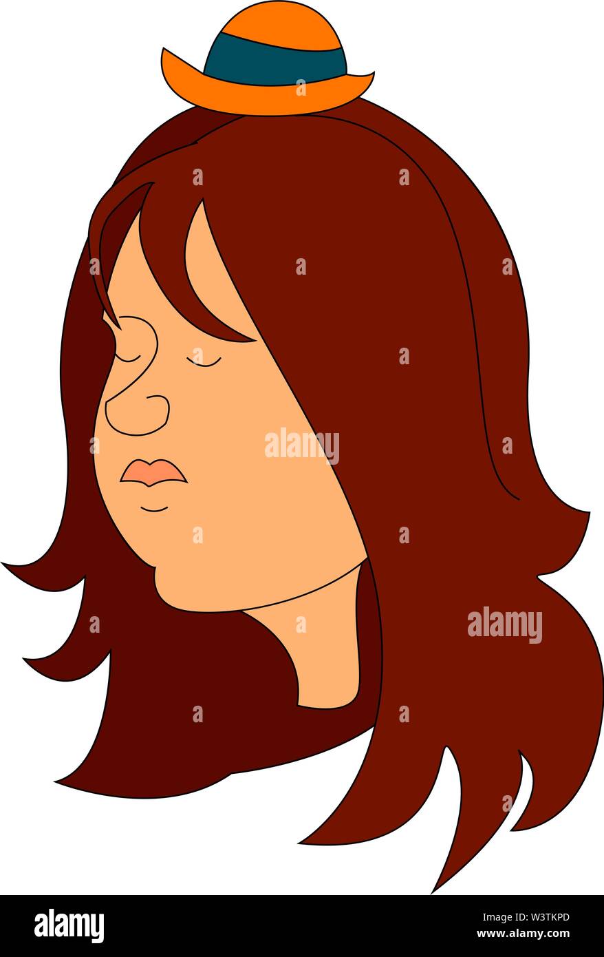 Girl Wearing A Small Hat Illustration Vector On White Background Stock Vector Image Art Alamy