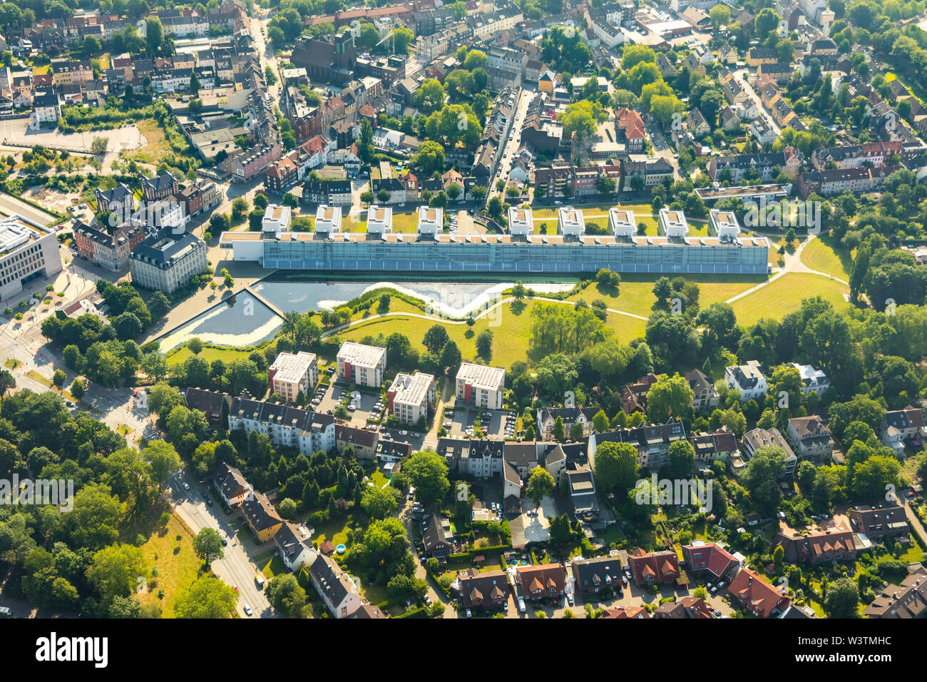 Aerial photograph of the Science Park Gelsenkirchen in Gelsenkirchen im Ruhrgebeit in North Rhine-Westphalia in Germany, Ruhr area, Europe, aerial pho Stock Photo