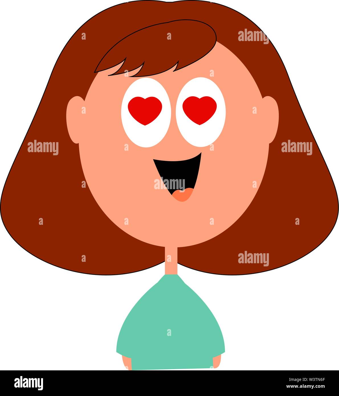 Cute girl in love. illustration, vector on white background Stock ...