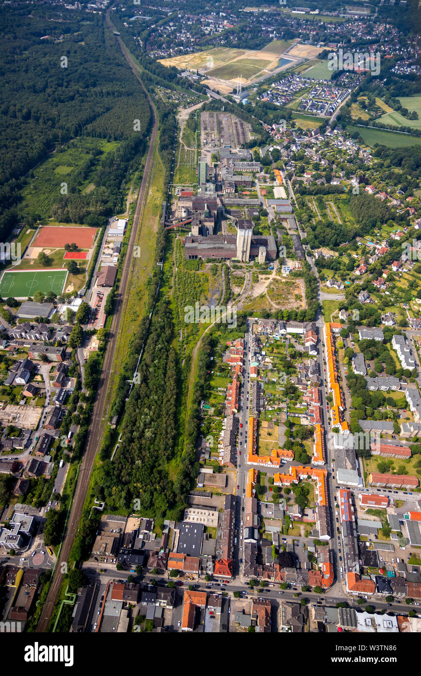 Aerial photo of the former Westerholt colliery, now Neue Zeche Westerholt in Gelsenkirchen, Ruhr area, North Rhine-Westphalia, Germany, Europe, aerial Stock Photo