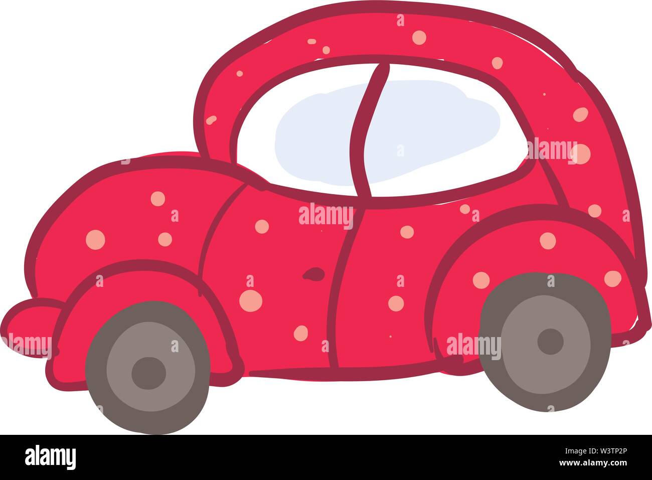 Pink car, illustration, vector on white background Stock Vector Image ...
