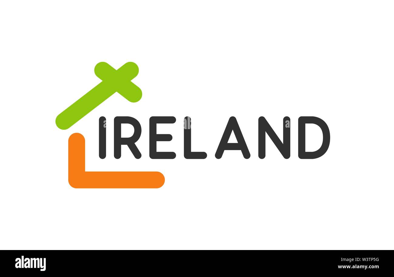 Creative Logo with House for Real Estate Company in Ireland. Stock Vector