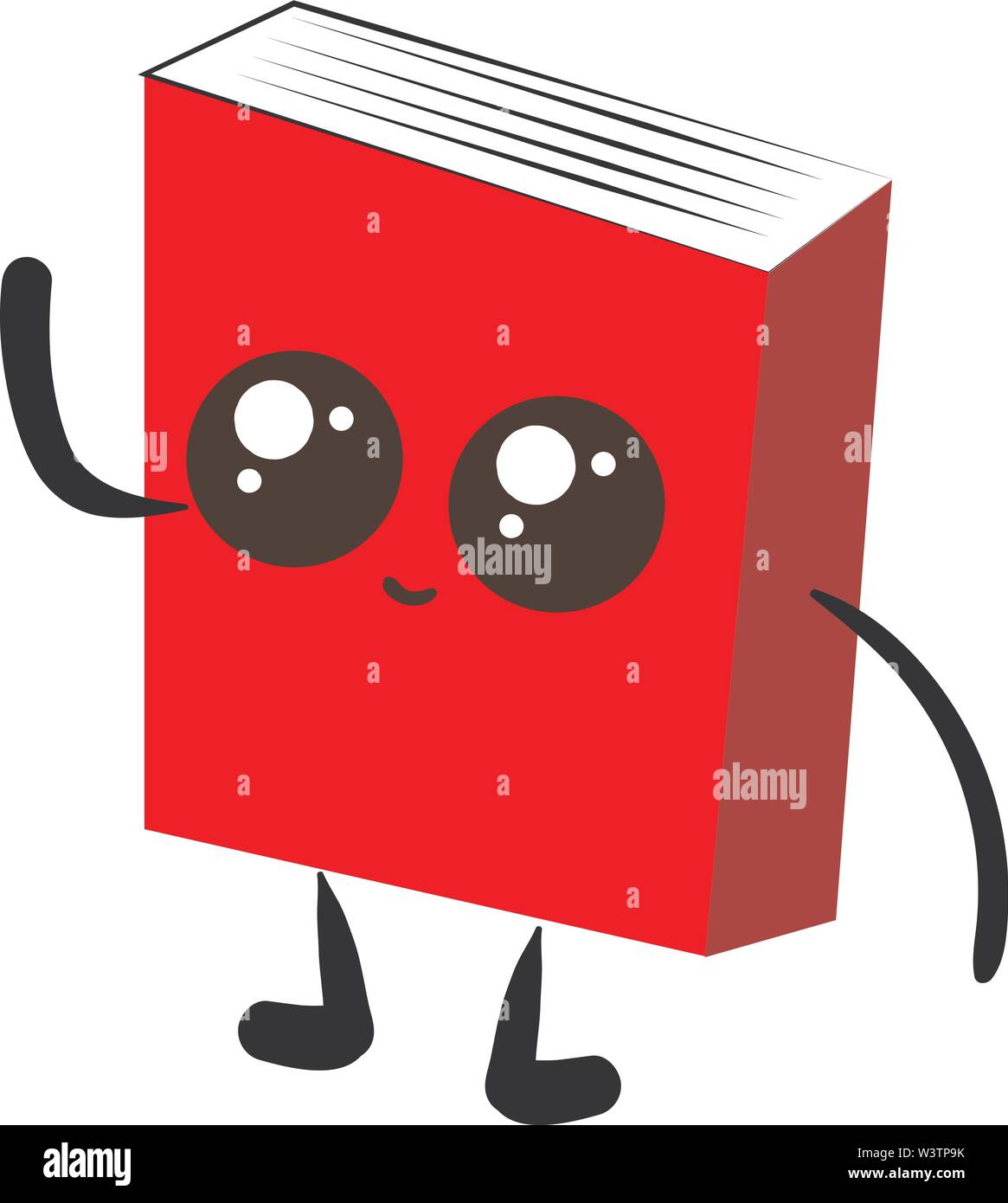 Cute red book, illustration, vector on white background. Stock Vector